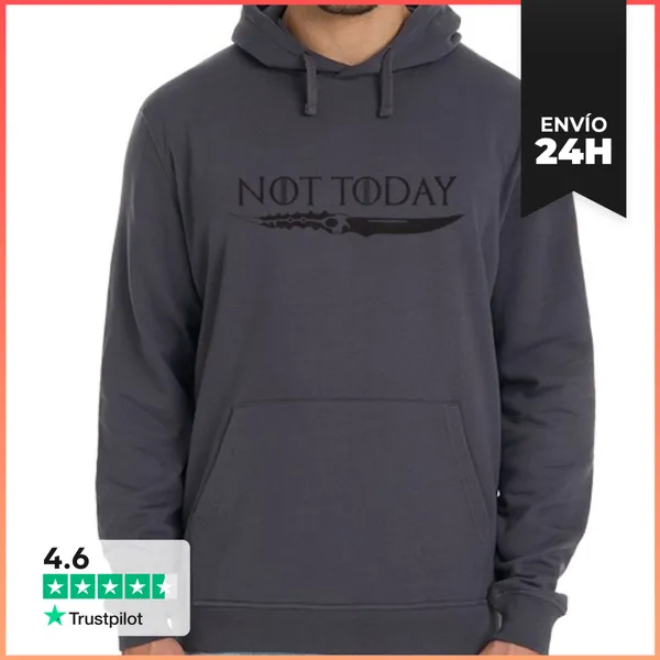 Sudadera Unisex Con Capucha Not Today Negro LaTostadora
