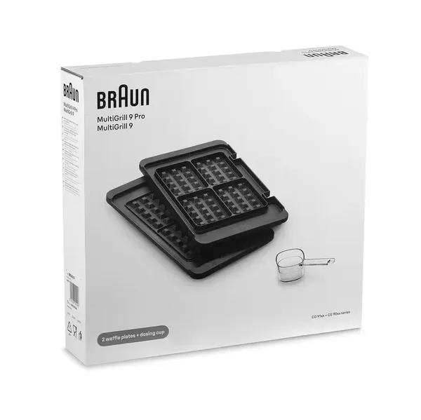 Braun Set de 2 placas para gofres y vaso dosificador para MultiGrill 9 y 9 Pro BRSK007
