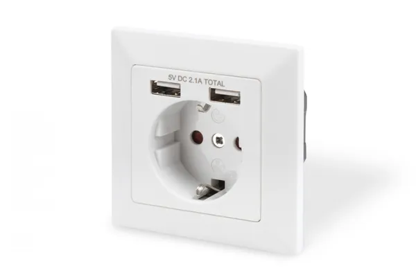 Digitus DA-70613 toma de corriente 2x USB Blanco DA-70613