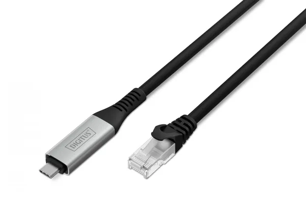 Cable adaptador USB-C a RJ45 Cat. 6A S/FTP, 1 Gbit/s AK-300601-100-S