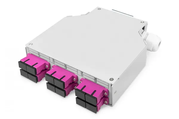Caja de empalme para riel DIN, 6x SC Dúplex, Multimodo DN-963850-4