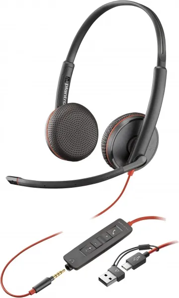 HP Poly Blackwire 3225 Stereo USB-C Headset +3.5mm Plug 8X229A6
