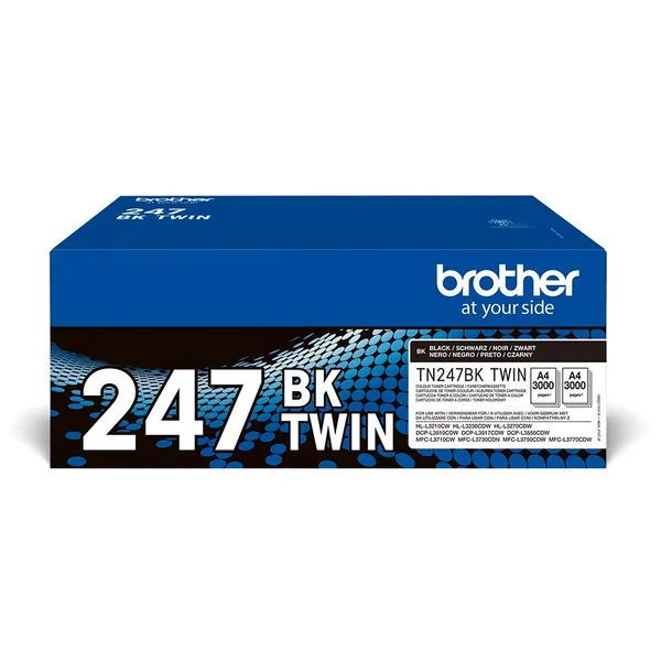 Brother TN-247BKTWIN cartucho de tóner 2 pieza(s) TN247BKTWIN