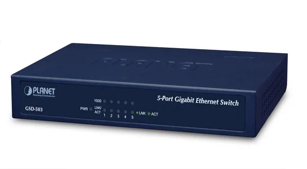 PLANET GSD-503 switch Gigabit Ethernet (10/100/1000) Azul GSD-503