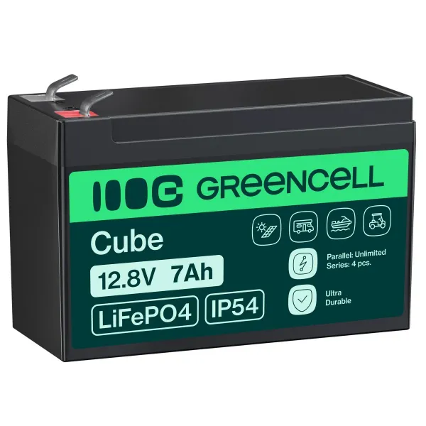 Green Cell LFPGC12V7AH CUBE Batería LiFePO4 7Ah 12.8V LFPGC12V7AH