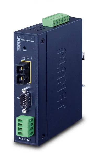 PLANET IP30 Industrial 1-Port servidor serie RS-232/422/485 ICS-2102T
