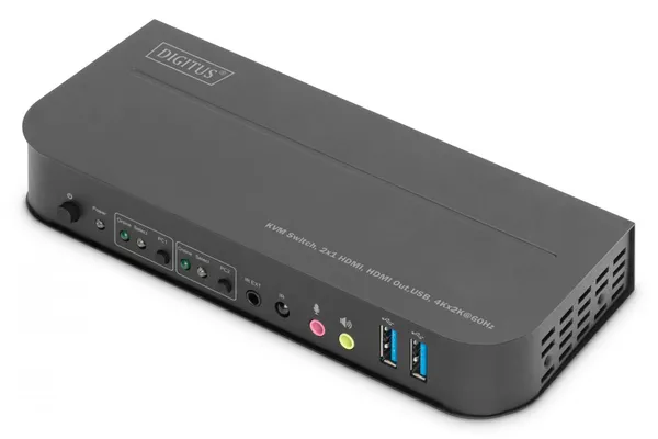 Digitus DS-12874 interruptor KVM Negro DS-12874