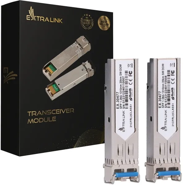 Extralink SFP 1.25G 2-Pack | Módulo SFP | 1,25Gbps, LC/UPC EX.30477