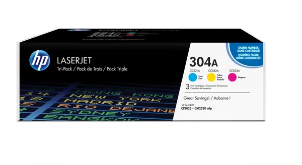 HP Pack de ahorro de 3 cartuchos de tóner original LaserJet CF372AM