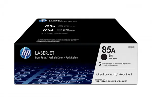 HP Pack de ahorro de 2 cartuchos de tóner original LaserJet CE285AD