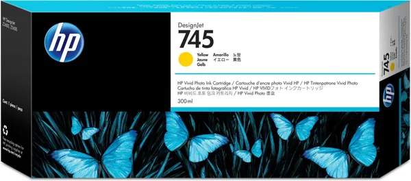 HP Cartucho de tinta DesignJet 745 amarillo de 300 ml F9K02A