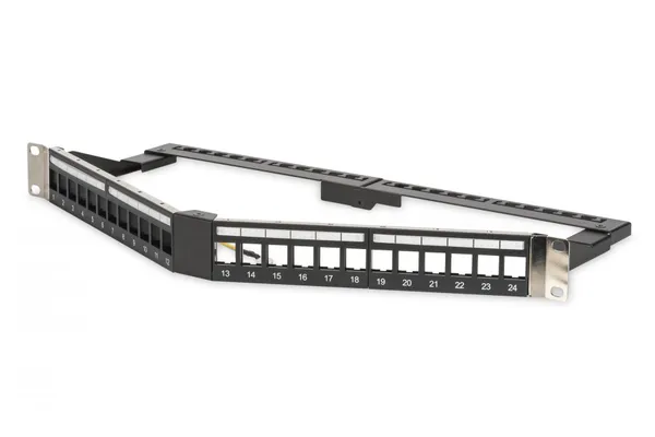 Panel de parcheo en ángulo de 19" 24x keystone DN-91414S