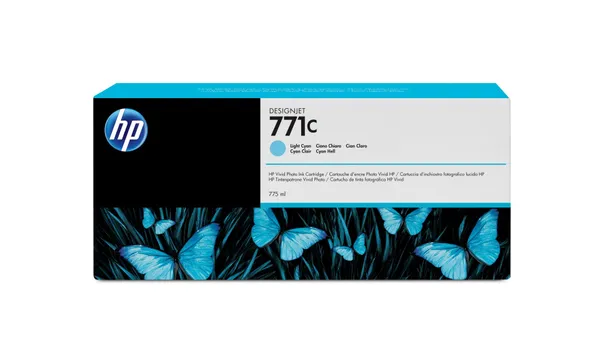HP Cartucho de tinta DesignJet 771C cian claro de 775 ml B6Y12A