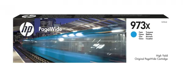HP Cartucho cian original PageWide 973X de alto rendimiento F6T81AE