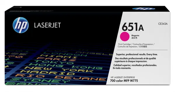 HP Cartucho de tóner original LaserJet 651A magenta CE343A