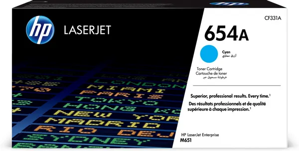 HP Cartucho de tóner original LaserJet 654A cian CF331A