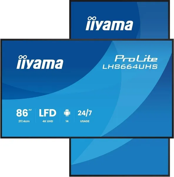 iiyama LH8664UHS-B3AG Pantalla de señalización 86" LH8664UHS-B3AG