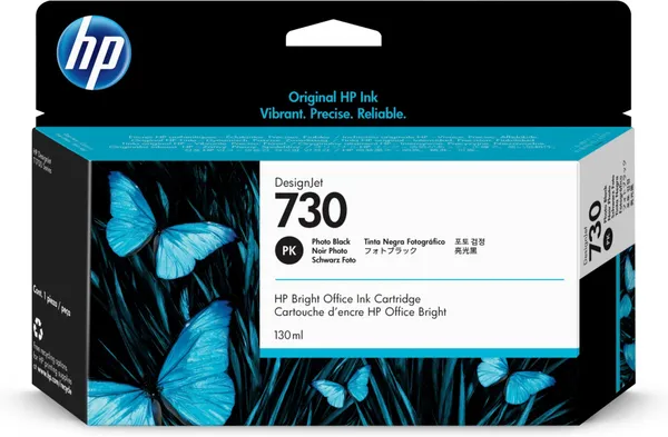 Tinta original HP 730 - 130ml negro fotográfico (P2V67A) P2V67A