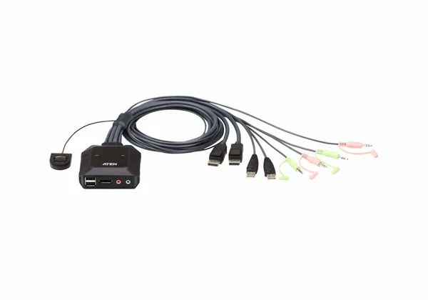 ATEN 2-Port USB DisplayPort Cable KVM Switch CS22DP-AT