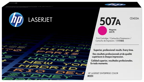 HP Cartucho de tóner original LaserJet 507A magenta CE403A