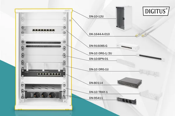 Digitus DN-10-SET-3 armario rack 12U Bastidor de pared DN-10-SET-3
