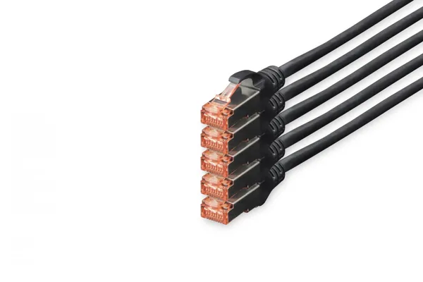 Digitus DK-1644-100-BL-5 cable de red Negro 10 m Cat6 DK-1644-100-BL-5