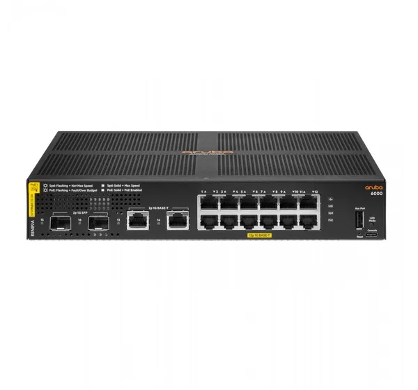 HPE Aruba 6000 Managed 12G 2SFP PoE+ 139W Switch R8N89A