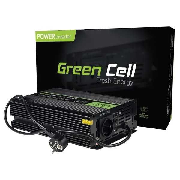Green Cell INV07 adaptador e inversor de corriente Auto 300 W INV07