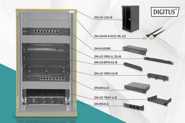 Digitus DN-10-SET-3-B armario rack 12U Bastidor de pared DN-10-SET-3-B