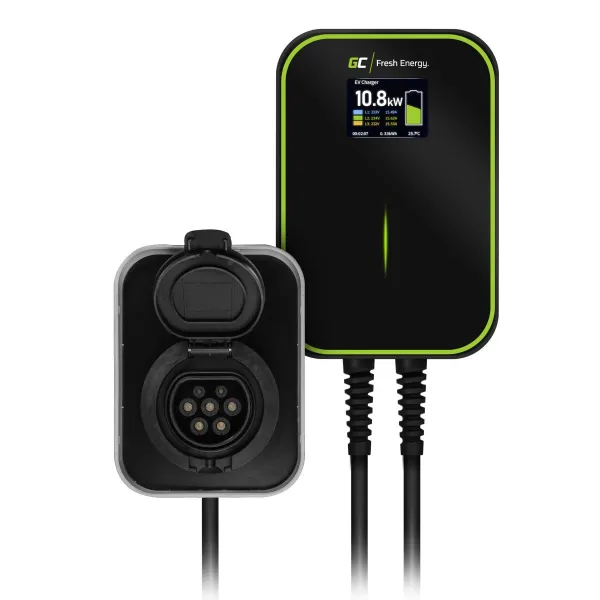 Cargador Wallbox Green Cell EV PowerBox RFID 22kW con enchufe EV15RFID