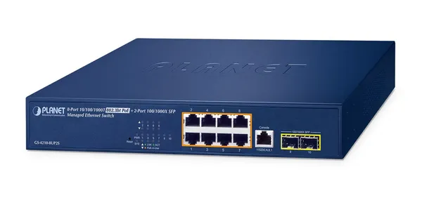 PLANET IPv6/IPv4, 8-Port Gestionado L2/L4 Gigabit GS-4210-8UP2S