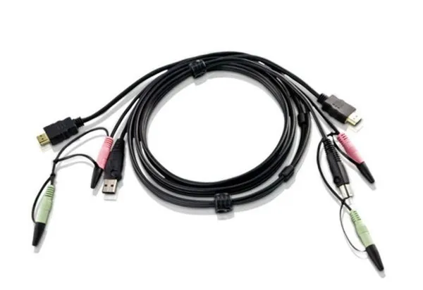 ATEN Cable KVM HDMI USB con audio de 1,8 m 2L-7D02UH