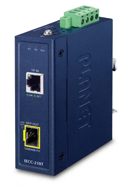 Planet IECC-210T Industrial 1-Port 100TX + 1-Port 100FX SFP IECC-210T