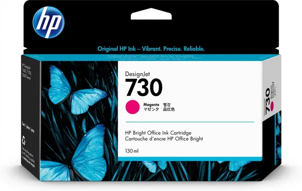 Tinta original HP 730 - 130ml magenta (P2V65A) P2V63A