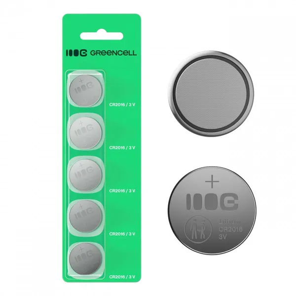 Green Cell X5CR2016 5x Pila de litio tipo botón CR2016 3V X5CR2016