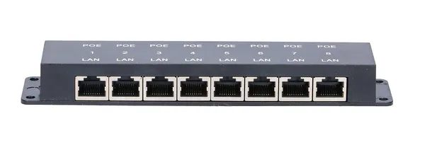 Extralink Injector PoE de 8 Puertos | 8x 100Mb/s RJ45 EX.2046