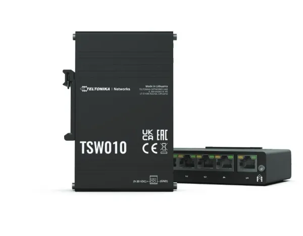 Teltonika TSW010 DIN Rain Switch 5 x Fast Ethernet TSW010000000