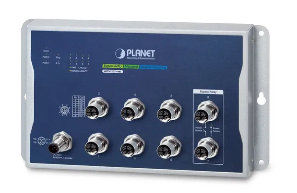 PLANET Industrial L2+ 8-Port Gestionado L2+ Ninguno Azul WGS-5225-8MT
