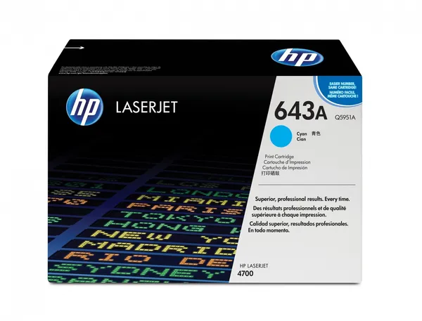 HP Cartucho de tóner original LaserJet 643A cian Q5951A