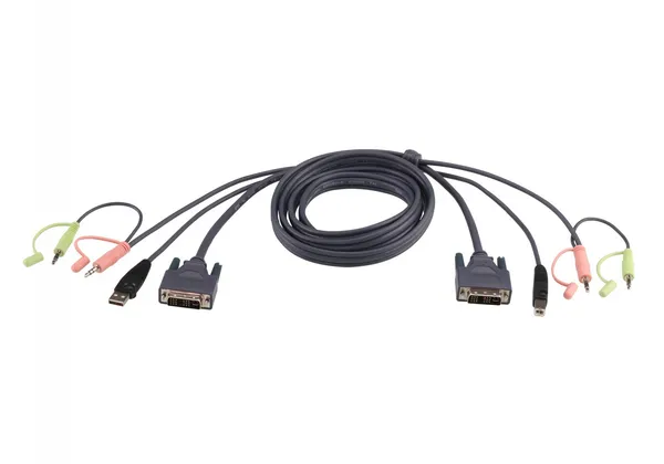 ATEN Cable KVM DVI-I single link USB de 1,8 m - 1,8 m - 2L-7D02UI