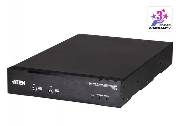 ATEN AP212-AT-G amplificador de audio Negro AP212-AT-G