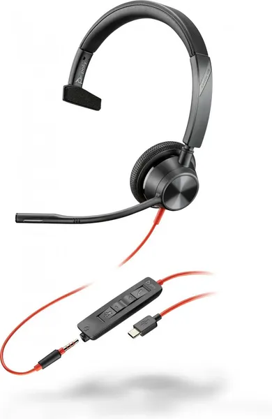 HP Poly Blackwire 3315 Monaural USB-C Headset +3.5mm Plug 8X217AA