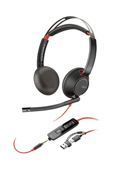 HP Poly Blackwire 5220 Stereo USB-C Headset +3.5mm Plug 8X231AA
