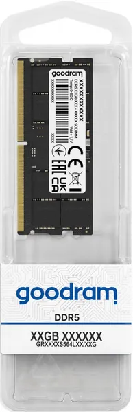 Goodram 16GB DDR5 5600MHz CL40 SR SODIMM módulo de GR5600S564L46S/16G