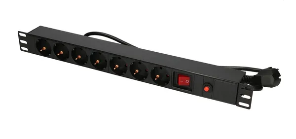 Extralink 19" 1U 7 SOCKET EU TYPE POWER PDU WITH SWITCH PDU EX.12967