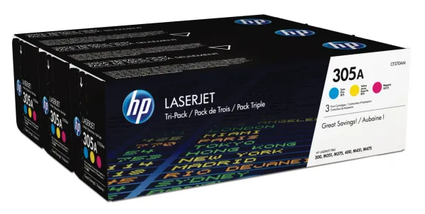 HP Pack de ahorro de 3 cartuchos de tóner original LaserJet CF370AM