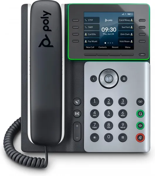 HP Poly Edge E350 IP Phone and PoE-enabled teléfono IP Negro 82M89AA