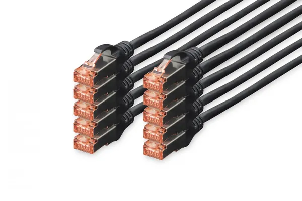 Digitus DK-1644-005-BL-10 cable de red Negro 0,5 m DK-1644-005-BL-10