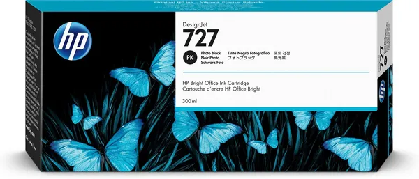 HP Cartucho de tinta DesignJet 727 negro fotográfico de 300 ml F9J79A