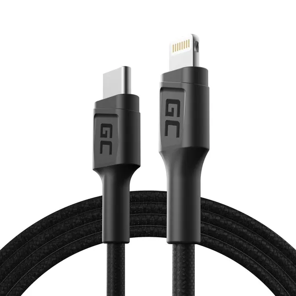 Green Cell KABGC07 cable de conector Lightning 1 m Negro KABGC07